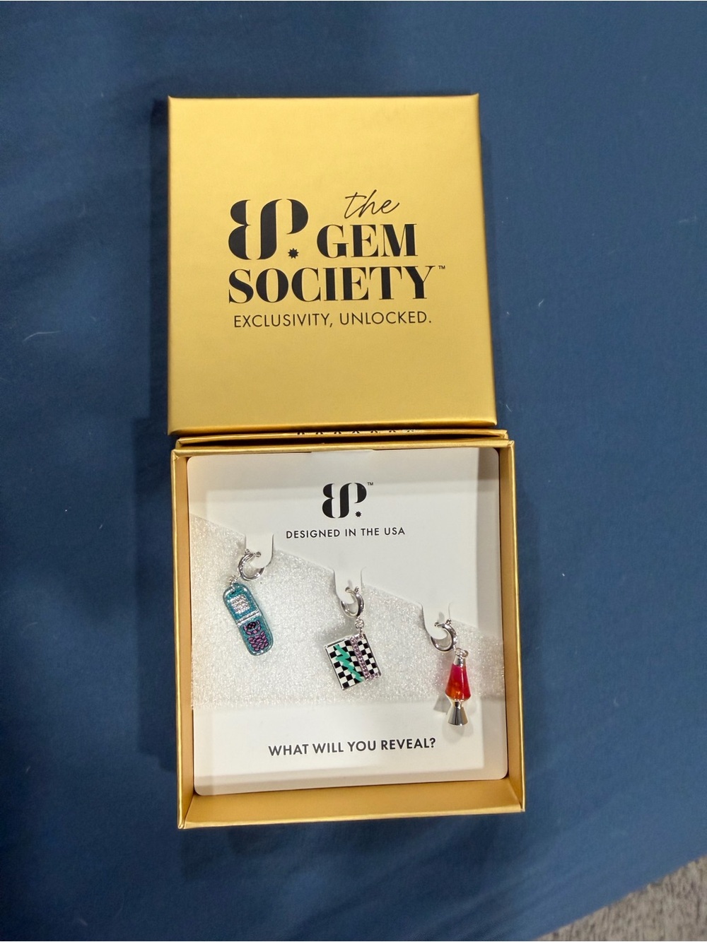 The Gem Society Multicolor Enamel Charm Earrings Set
